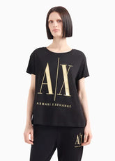 T-Shirt Women Black Armani Exchange Camiseta